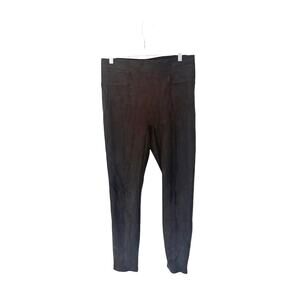 Spanx Chocolate Brown Pull On Stretch‎ Slimming Comfy Faux Suede Leggings Large